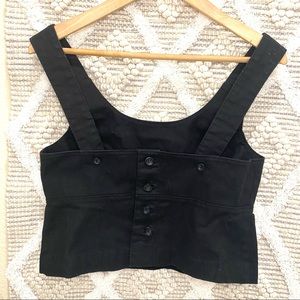 Madewell black crop top with buttons on back Size 2